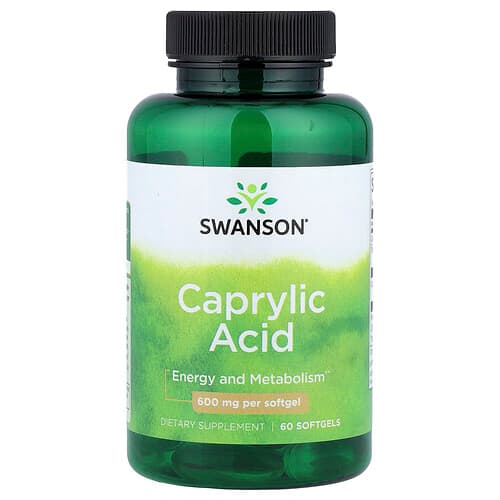 Swanson Vitamins, Caprylic Acid, 600 mg, 60 Softgels