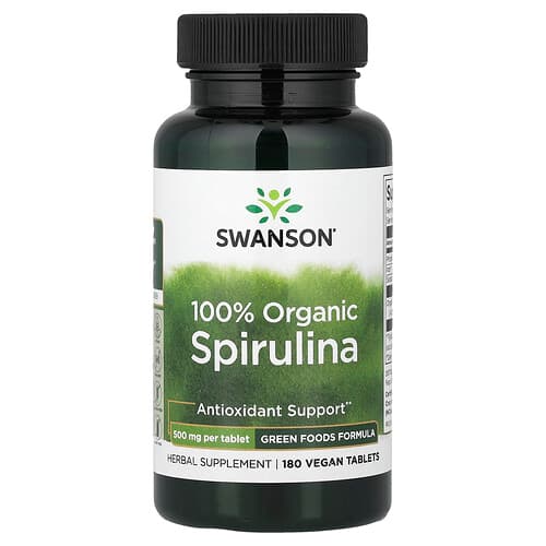Swanson Vitamins, 100% Organic Spirulina, 180 Vegan Tablets
