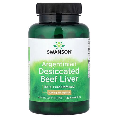 Swanson Vitamins, Argentinian Desiccated Beef Liver, 500 mg, 120 Capsules