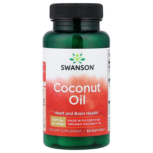 Swanson Vitamins, Coconut Oil, 1,000 mg, 60 Softgels