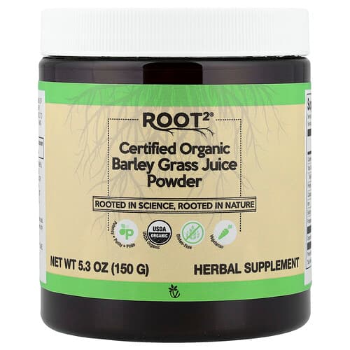 Vitacost, Root2®, Certified Organic Barley Grass Juice Powder, 5.3 oz (150 g)