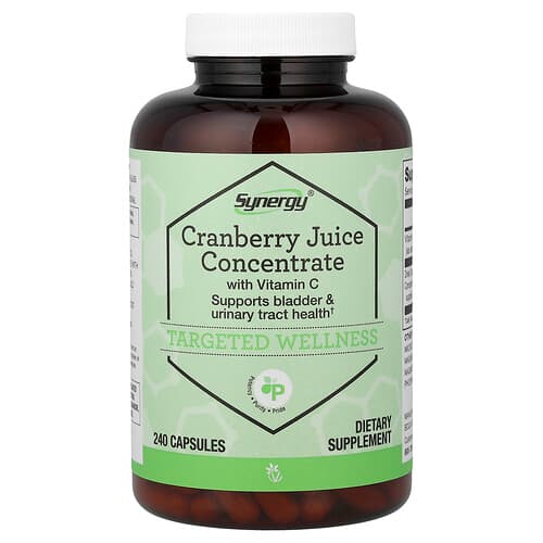 Vitacost, Synergy®, Cranberry Juice Concentrate With Vitamin C, 240 Capsules