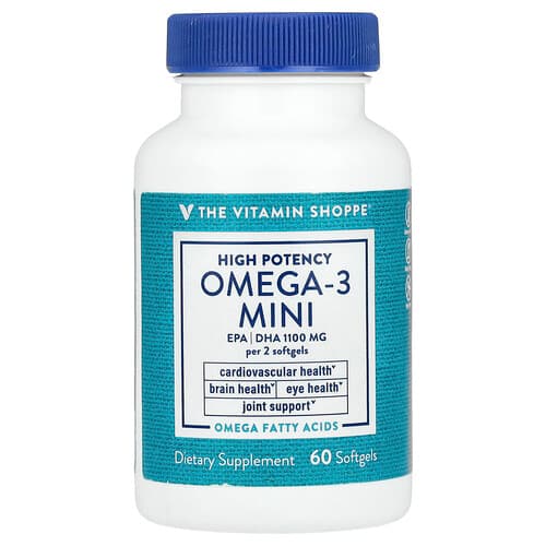 The Vitamin Shoppe, Omega-3 Mini, High Potency, 60 Softgels (700 mg per Softgel)