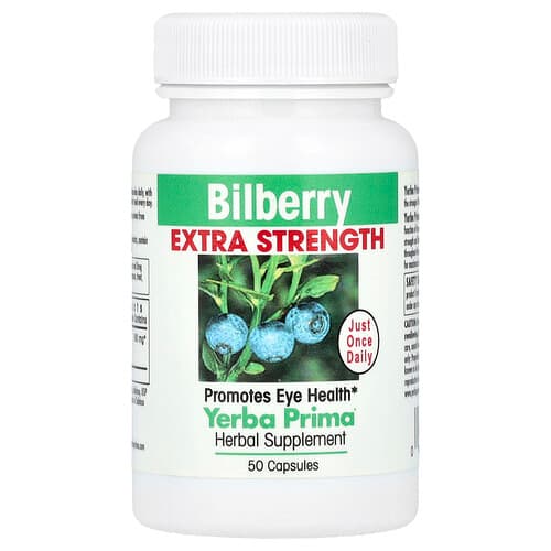 Yerba Prima, Bilberry, 50 Capsules (160 mg per Capsule)