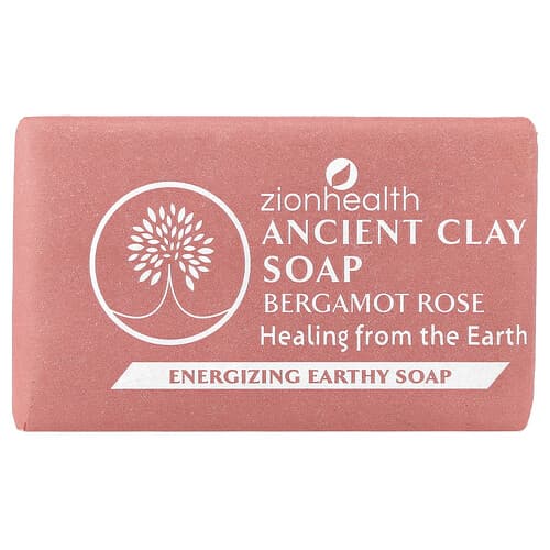 Zion Health, Ancient Clay Bar Soap, Bergamot Rose, 6 oz (170 g)