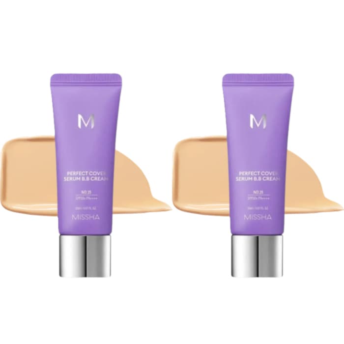 MISSHA - Perfect Cover Serum BB Cream SPF50+ PA++++ - 20ml - #25 Warm Beige (2ea) Set