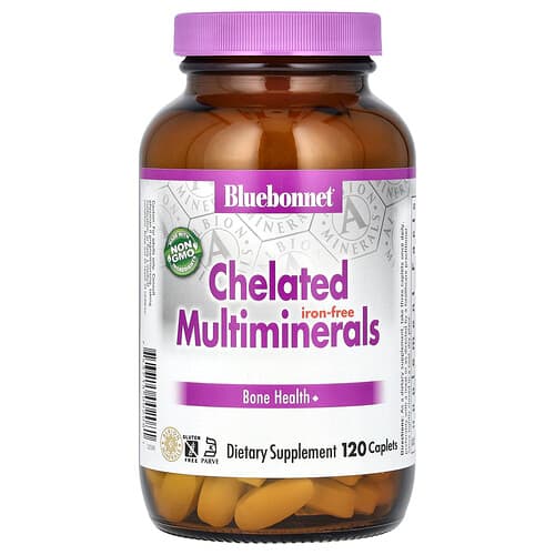 Bluebonnet Nutrition, Chelated Multiminerals, Iron Free, 120 Caplets