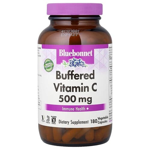 Bluebonnet Nutrition, Buffered Vitamin C, 180 Vegetable Capsules