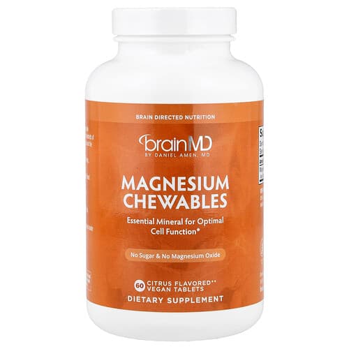 BrainMD, Magnesium Chewables, Citrus, 60 Vegan Tablets (150 mg per Tablet)