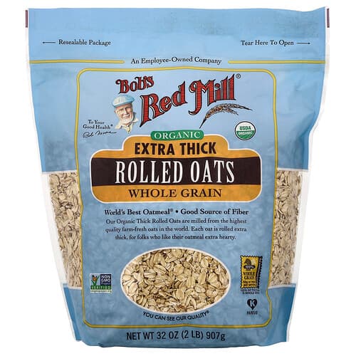 Bob's Red Mill, Organic Extra Thick Rolled Oats, Whole Grain, 32 oz (907 g)