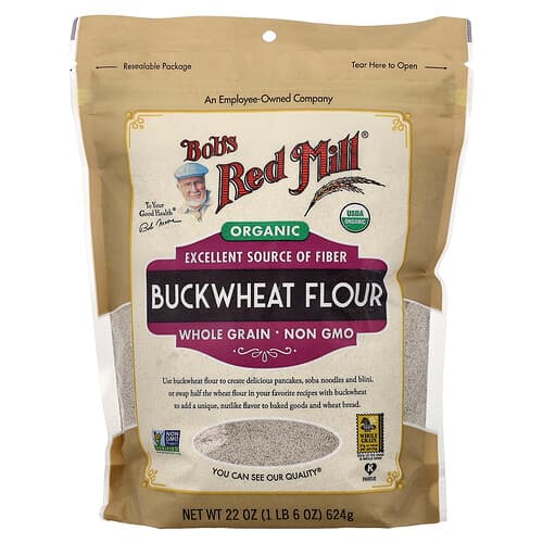 Bob's Red Mill, Organic Buckwheat Flour, Whole Grain, 22 oz (624 g)