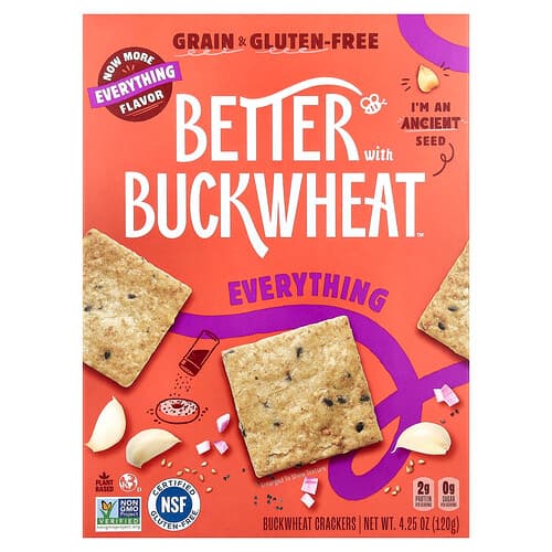 Better with Buckwheat, Buckwheat Crackers, Everything, 4.25 oz (120 g)