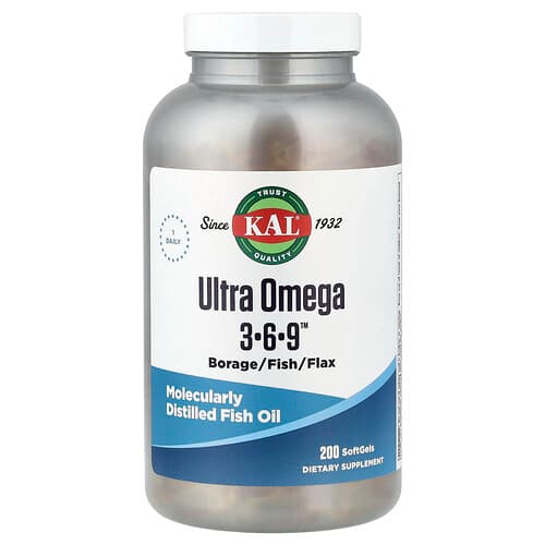 KAL, Ultra Omega 3-6-9™, 200 Softgels