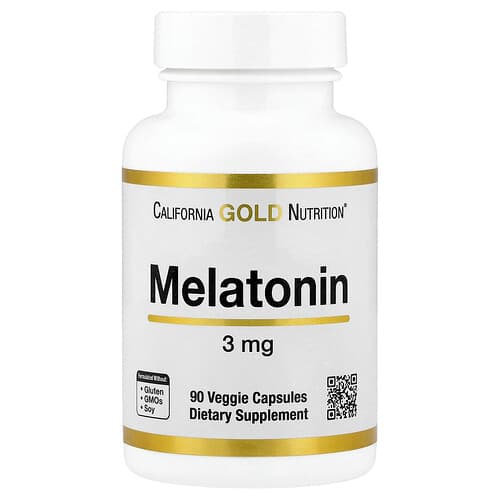 California Gold Nutrition, Melatonin, 3 mg, 90 Veggie Capsules