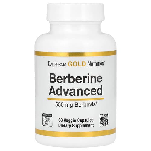 California Gold Nutrition, Berberine Advanced, Berbevis Phytosome with Berberine Phospholipid Complex with Sunflower Lecithin, 550 mg, 60 Veggie