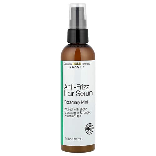 California Gold Nutrition, Beauty, Anti-Frizz Hair Serum, Biotin, Rosemary Mint, 4 fl oz (118 ml)