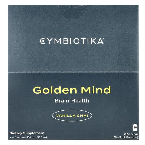 Cymbiotika, Golden Mind, Brain Health, Vanilla Chai, 30 Pouches, 5 ml Each