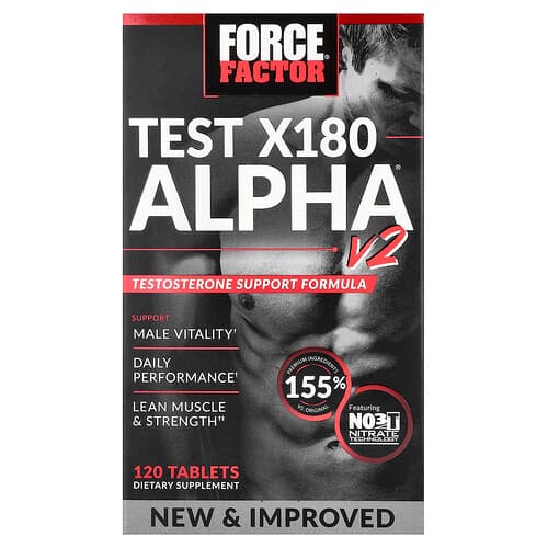 Force Factor, Test X180 Alpha® V2, 120 Tablets