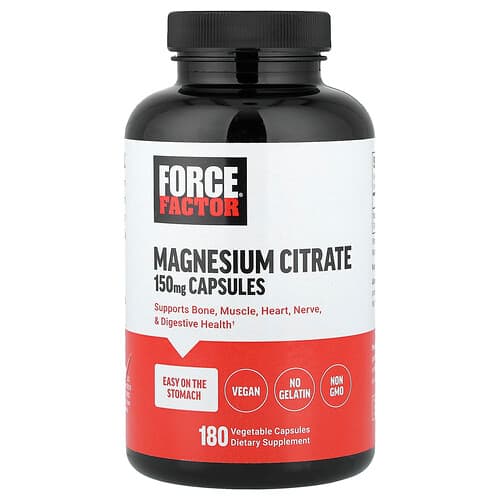 Force Factor, Magnesium Citrate, 150 mg, 180 Vegetable Capsules