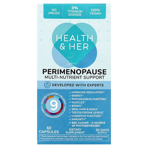 Health and Her, Perimenopause, Multi-Nutrient Support, 60 Capsules