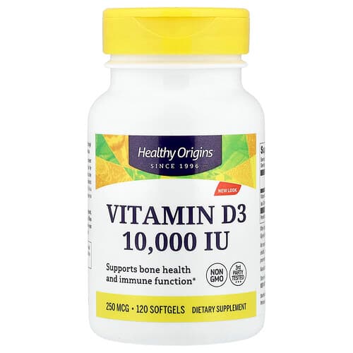Healthy Origins, Vitamin D3, 250 mcg (10,000 IU), 120 Softgels