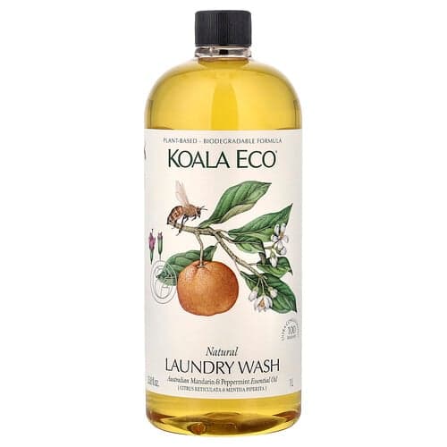 Koala Eco, Natural Laundry Wash, Australian Mandarin & Peppermint Essential Oil, 33.8 fl oz (1 l)