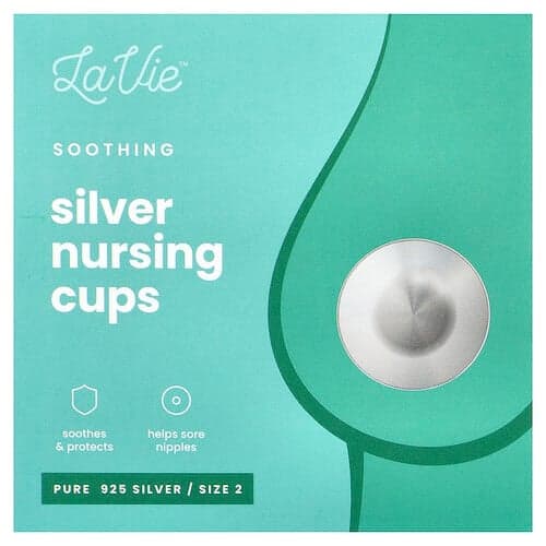 LaVie, Soothing Silver Nursing Cups, Size 2, 3 Piece Set