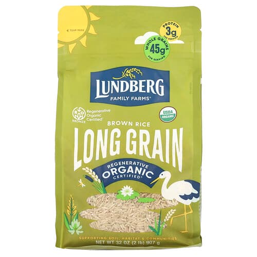 Lundberg, Organic Brown Rice, Long Grain, 32 oz (907 g)