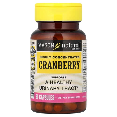 Mason Natural, Cranberry, Highly Concentrated , 60 Capsules (450 mg per Capsule)