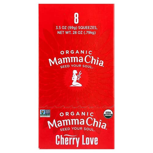Mamma Chia, Organic Chia Squeeze®, Vitality Snack, Cherry Love, 8 Squeezes, 3.5 oz (99 g) Each