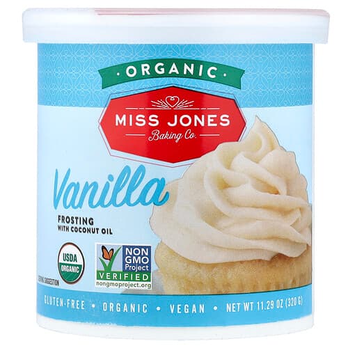 Miss Jones Baking Co, Organic Frosting, Vanilla, 11.29 oz (320 g)