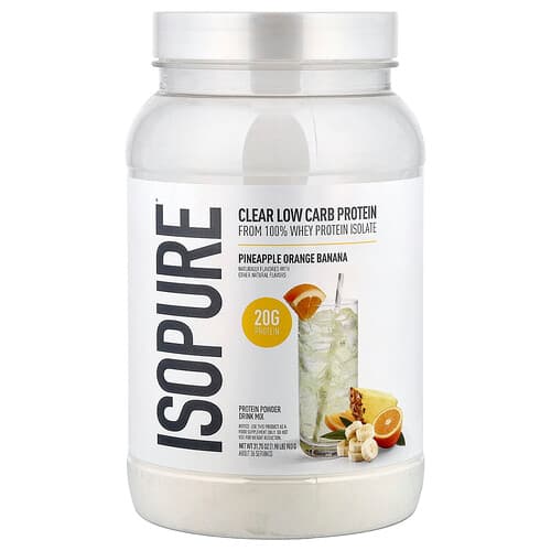 Isopure, Clear Low Carb Protein Powder, Pineapple Orange Banana, 1.98 lb (900 g)