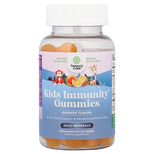 Nature's Craft, Kids Immunity Gummies, Orange, 60 Gummies