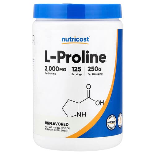 Nutricost, L-Proline, Unflavored, 8.9 oz (250 g)