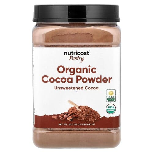 Nutricost, Pantry, Organic Cocoa Powder, Unsweetened, 24.3 oz (680 g)