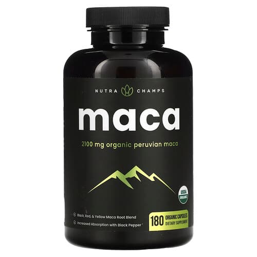 NutraChamps, Maca, 180 Organic Capsules