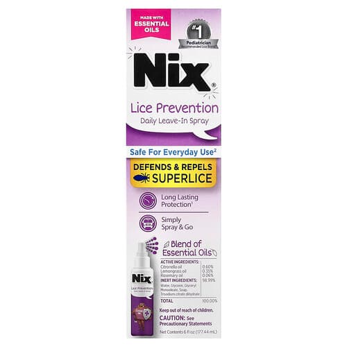 Nix, Lice Prevention, Daily Leave-In Spray, 6 fl oz (177.44 ml)