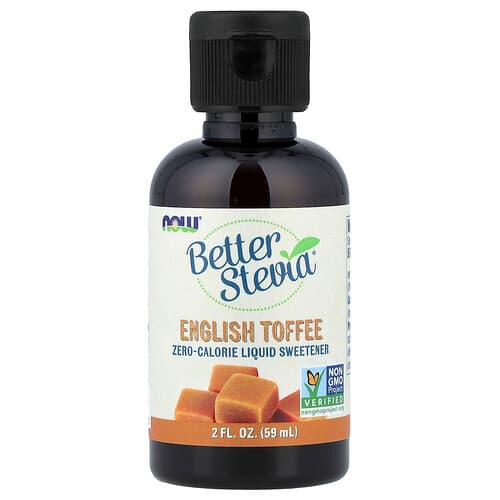 NOW Foods, Better Stevia®, Zero-Calorie Liquid Sweetener, English Toffee, 2 fl oz (59 ml)