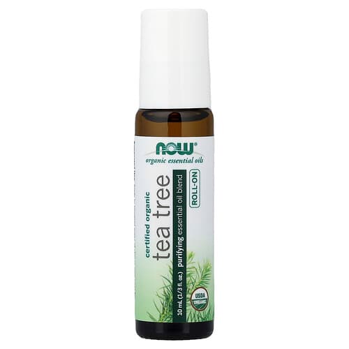 NOW Foods, Organic Essential Oils, Tea Tree Roll-On, 1/3 fl oz (10 ml)