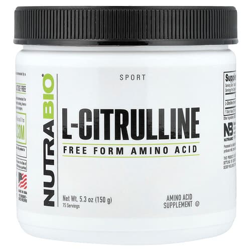 NutraBio, L-Citrulline, Free Form Amino Acid, 5.3 oz (150 g)