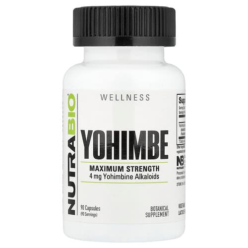 NutraBio, Yohimbe, 90 Capsules (100 mg per Capsule)