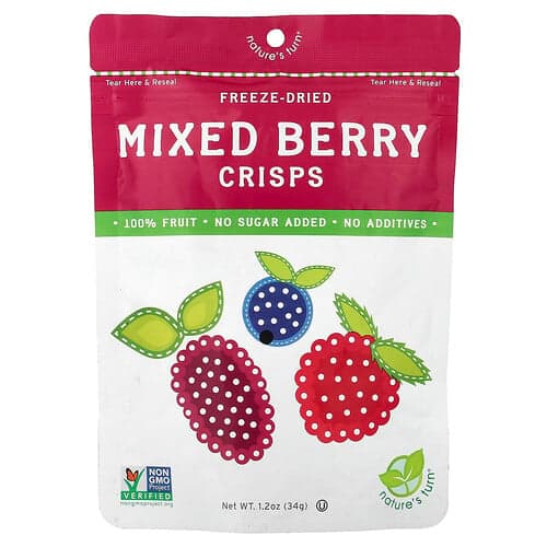 Nature's Turn, Freeze-Dried Mixed Berry Crisps, 1.2 oz (34 g)