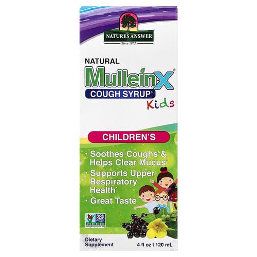 Nature's Answer, Natural Mullein-X Cough Syrup, Kids, 4 fl oz (120 ml)