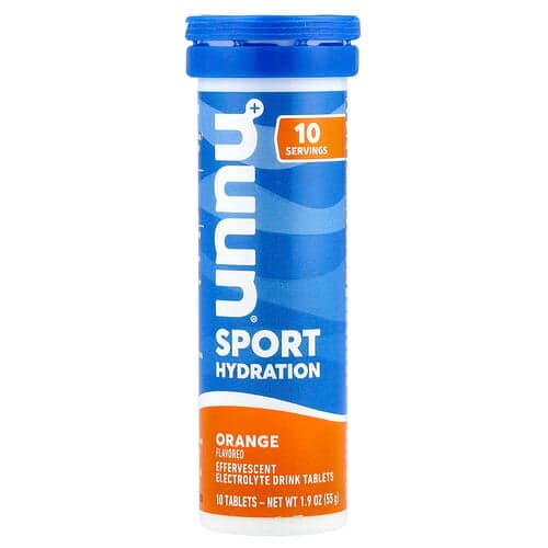 Nuun, Sport Hydration, Effervescent Electrolyte Drink Tablets, Orange, 10 Tablets