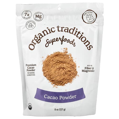 Organic Traditions, Superfoods, Cacao Powder, 8 oz (227 g)