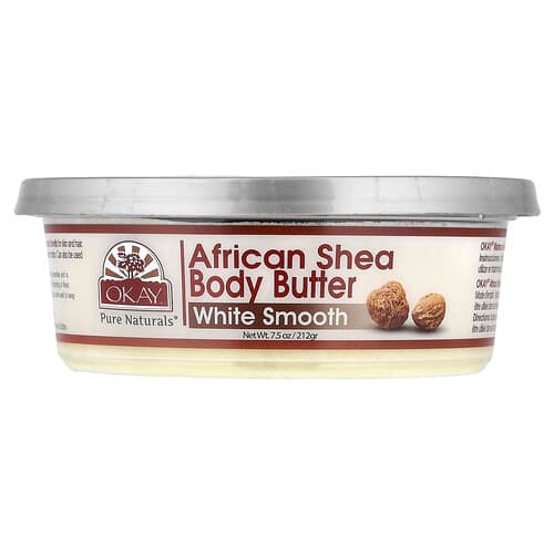 Okay Pure Naturals, African Shea Butter For Skin & Hair, White Smooth, 7.5 oz (212 g)