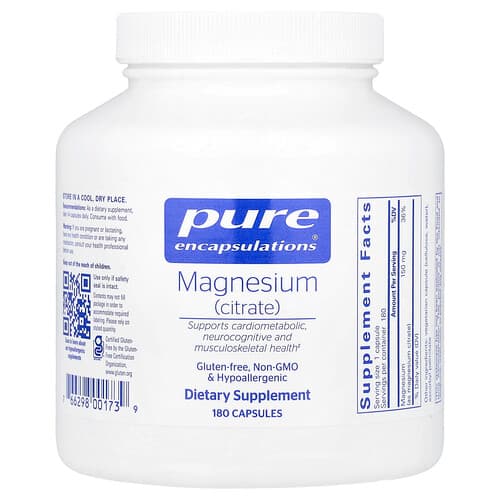 Pure Encapsulations, Magnesium (Citrate), 180 Capsules (150 mg per Capsule)