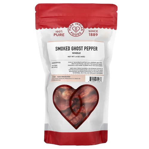 Pure Indian Foods, Smoked Ghost Pepper, Whole , 1.4 oz (40 g)