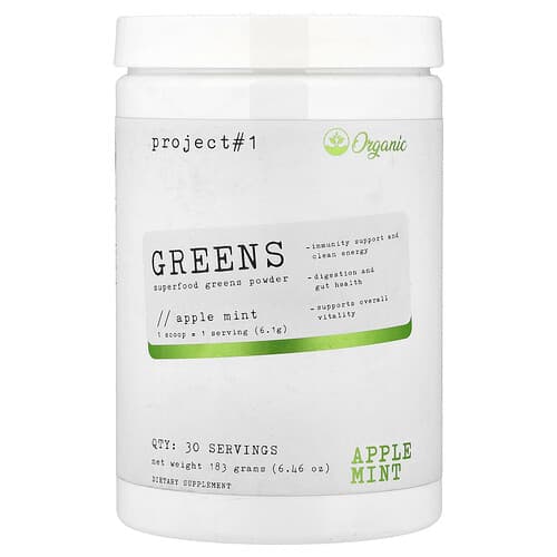 Project 1 Nutrition, Greens, Superfoods Green Powder, Apple Mint, 6.46 oz (183 g)