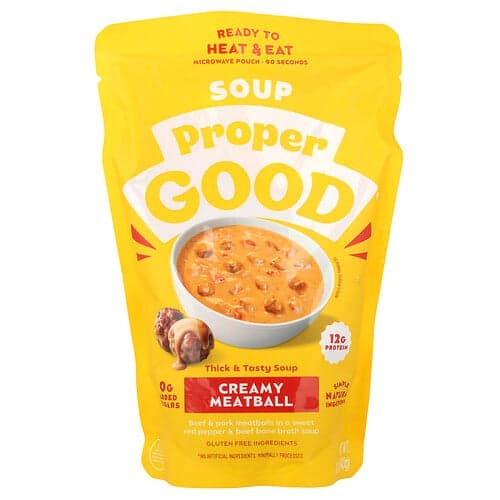 Proper Good, Ready To Heat & Eat, Creamy Meatball Soup, 12 oz (340 g)